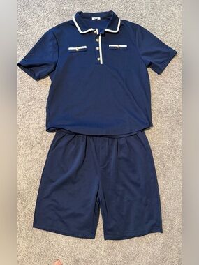 Coofandy Navy Blue Polo Outfit